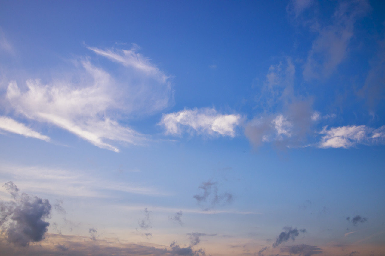 Beautiful blue sky with clouds for sky replacement