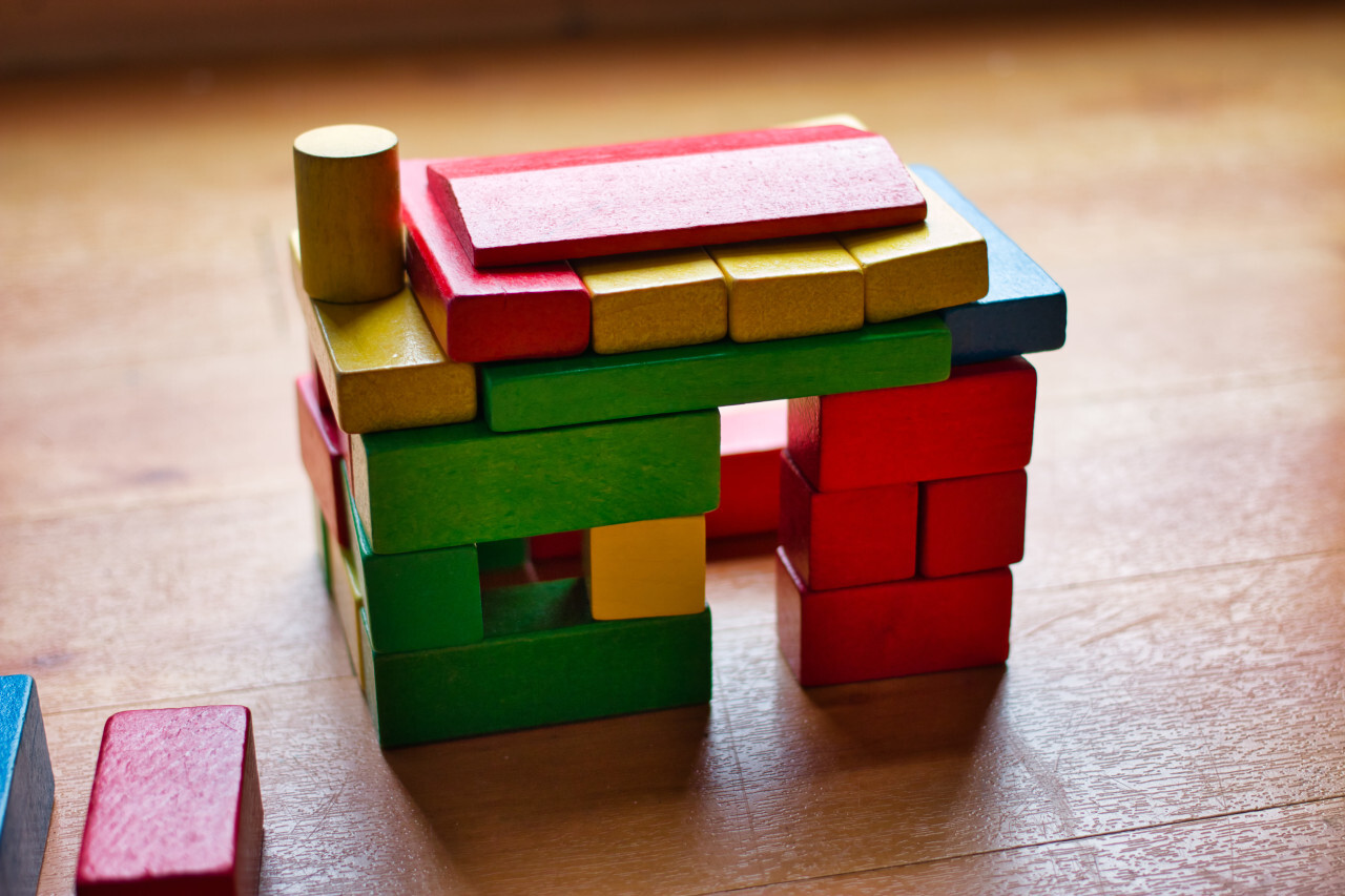 Toy house made of building blocks