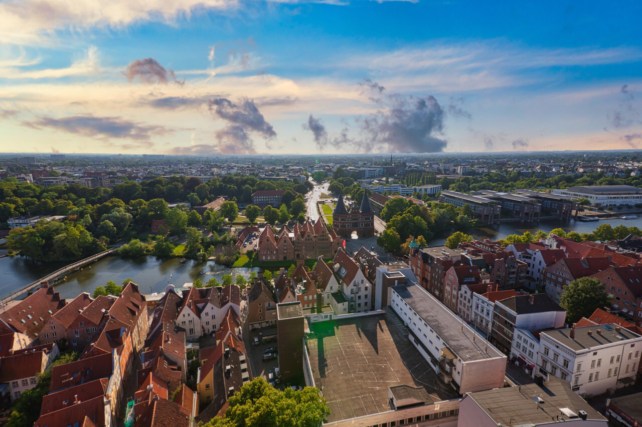 Panoramic view of Lübeck by Germany