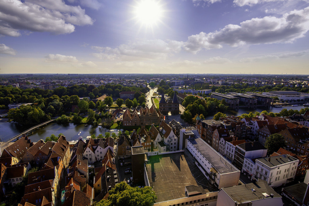 Panoramic view of Lubeck, Germany