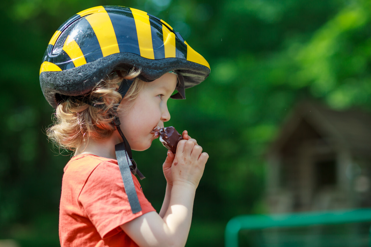 Children with chocolate ice cream