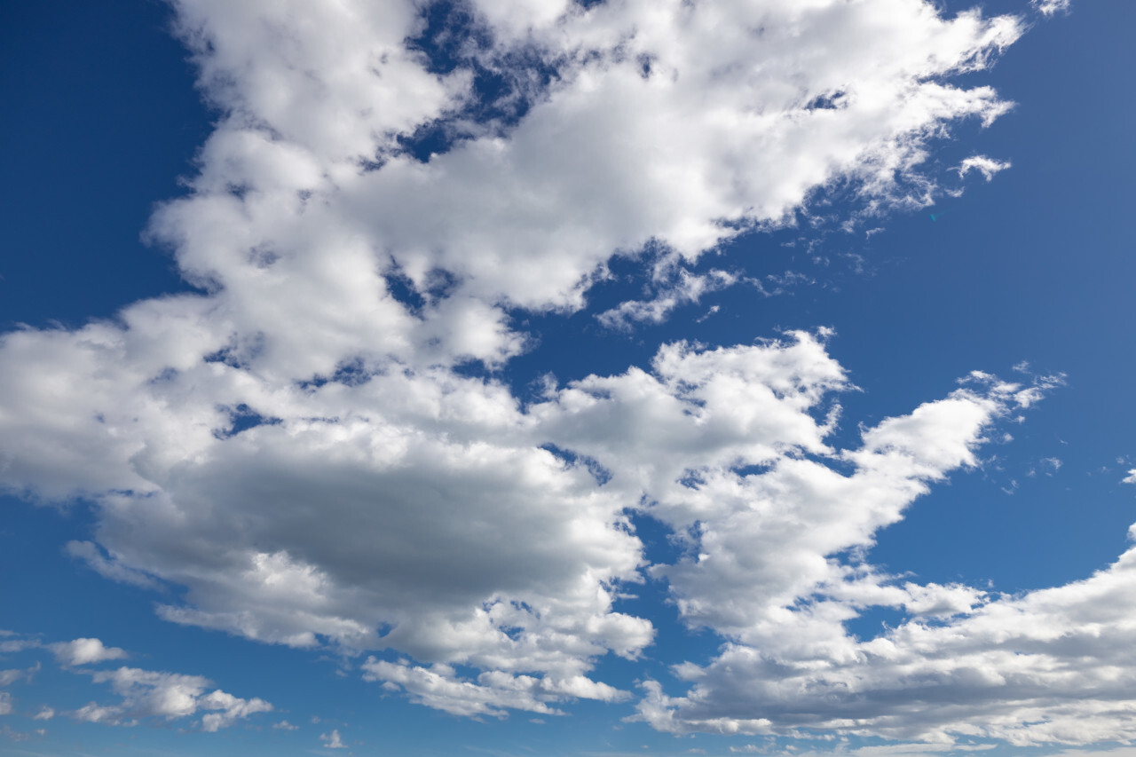 White Clouds on Blue Sky Replacement Background