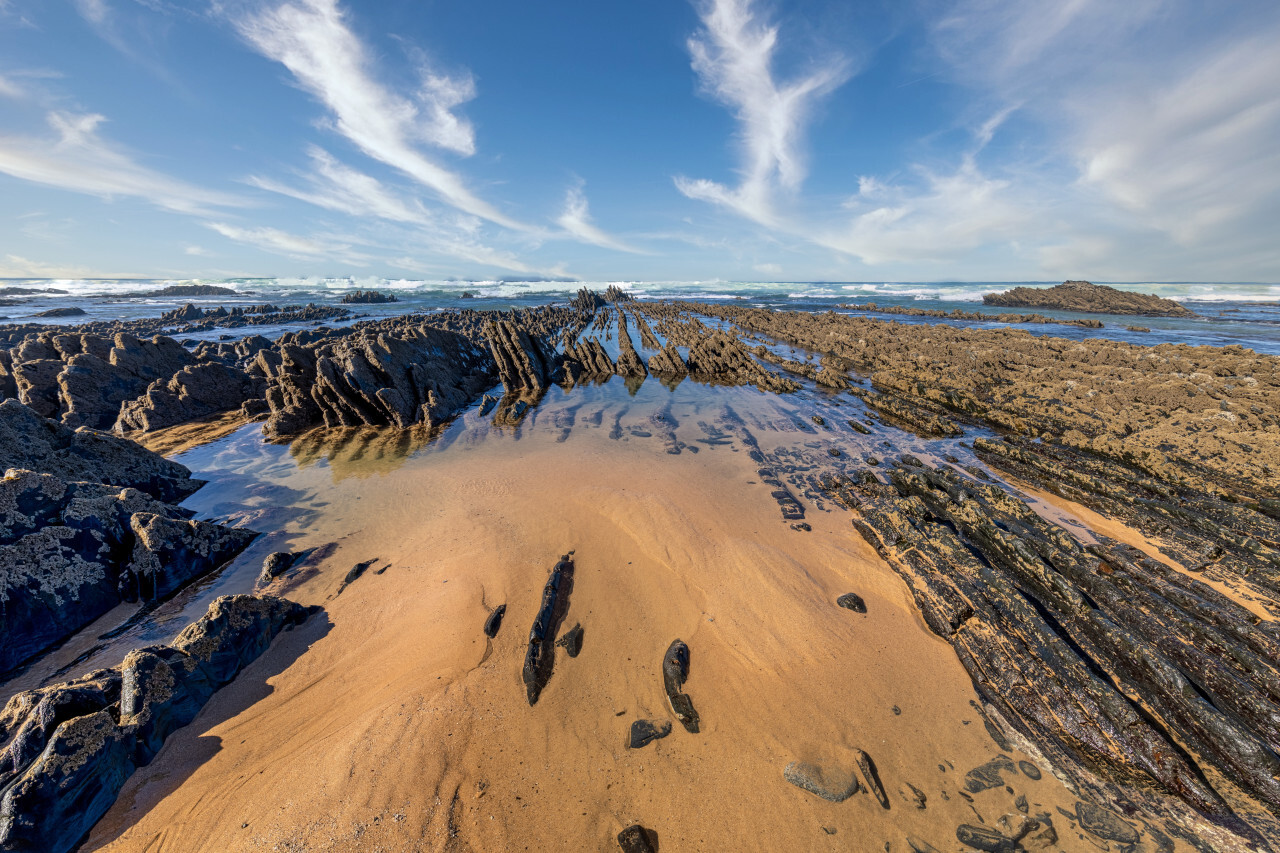 Rocky beach in Portugal seascape