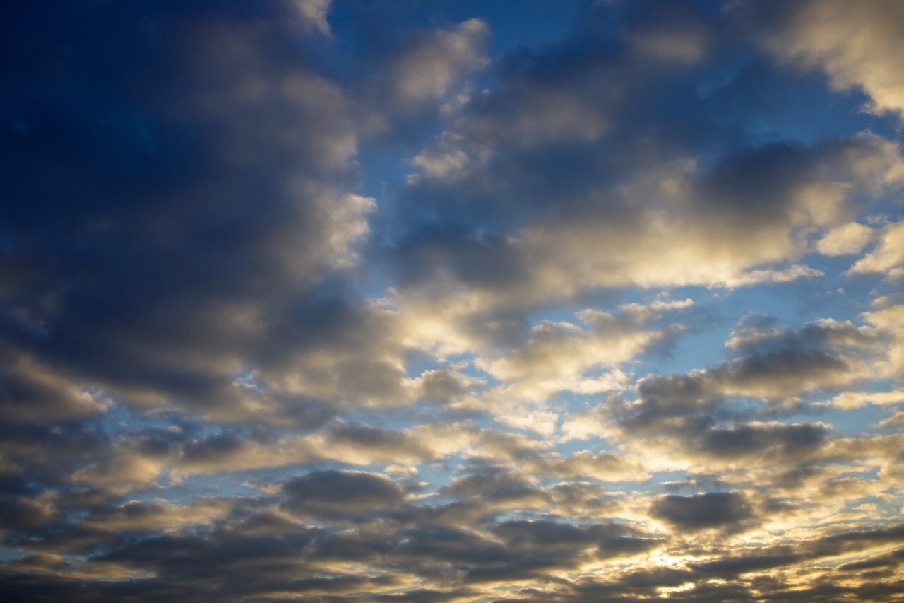 sunset behind clouds sky replacement image