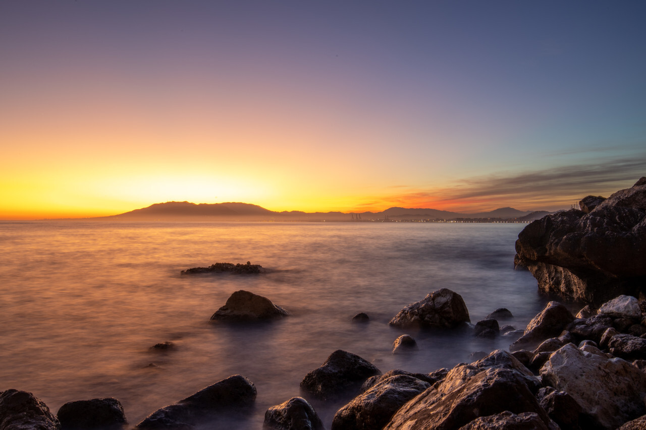 Sunset in Malaga by Spain