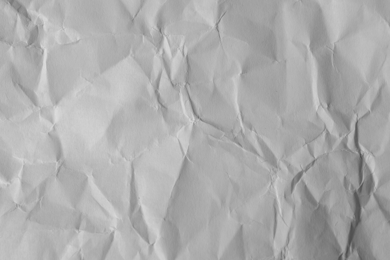White crumpled paper background