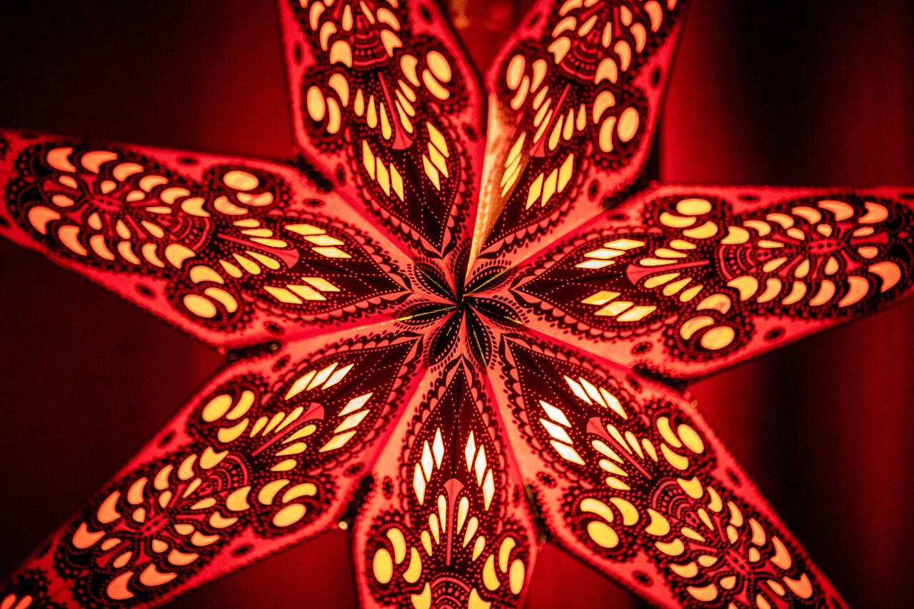 bright red christmas star
