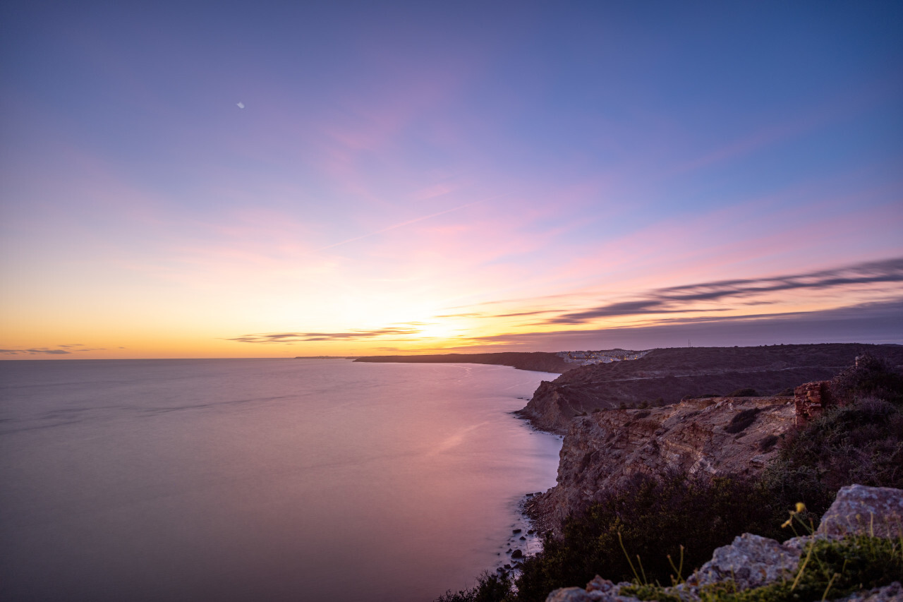 Sunset in Portugal by Faro Seascape