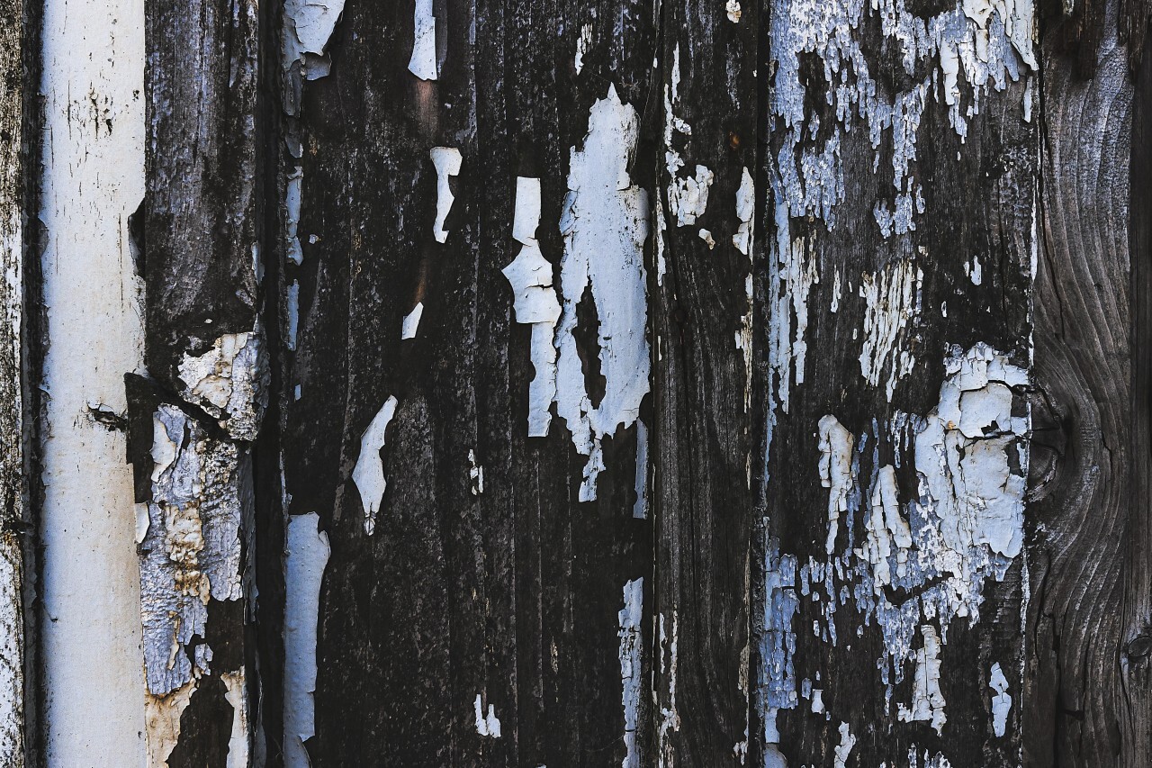 color dissolves from weathered wood texture