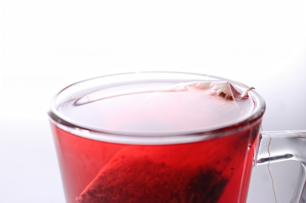 Black tea in glass cup