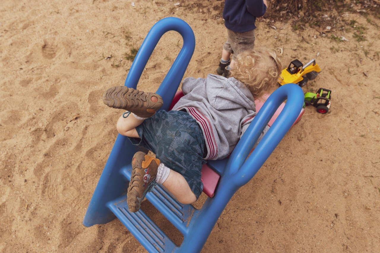Children on slide