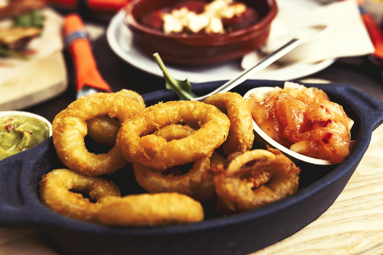 delicious deep fried squid rings