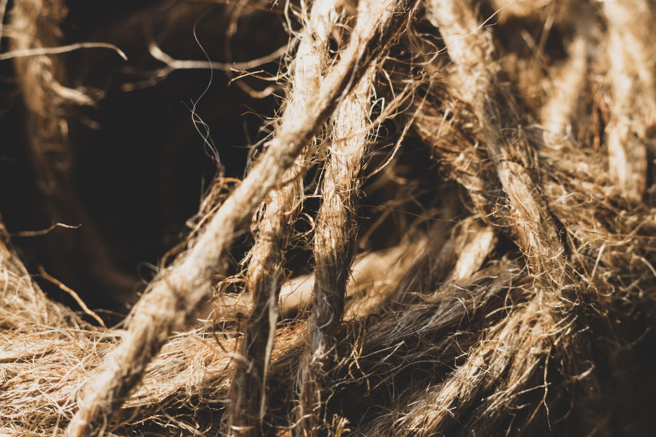 Jute string roll close up