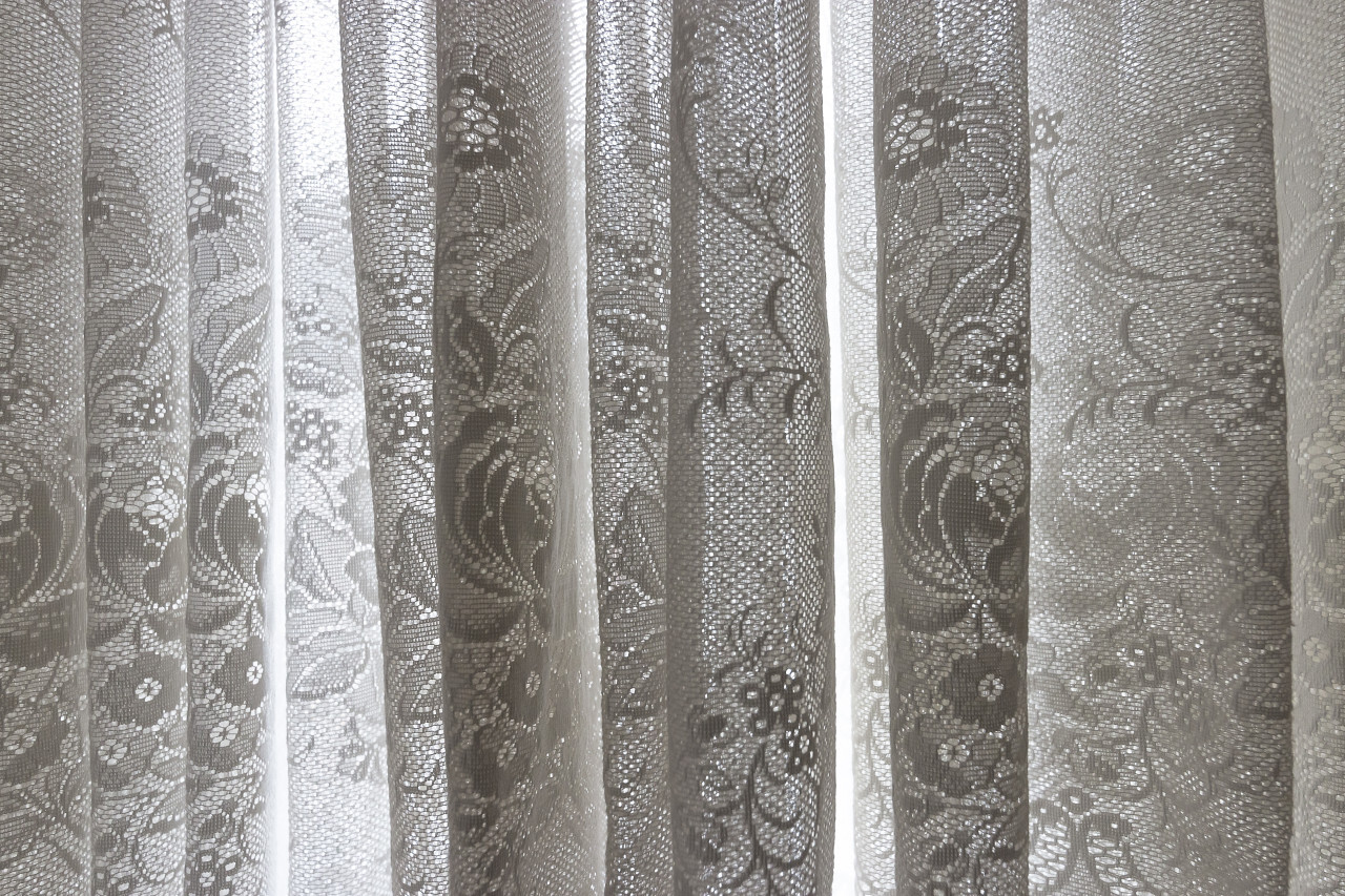 white transparent curtains