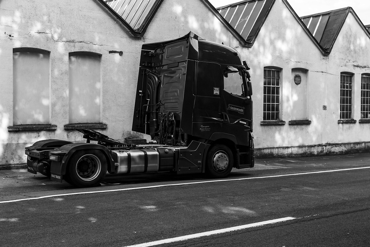 truck black and white