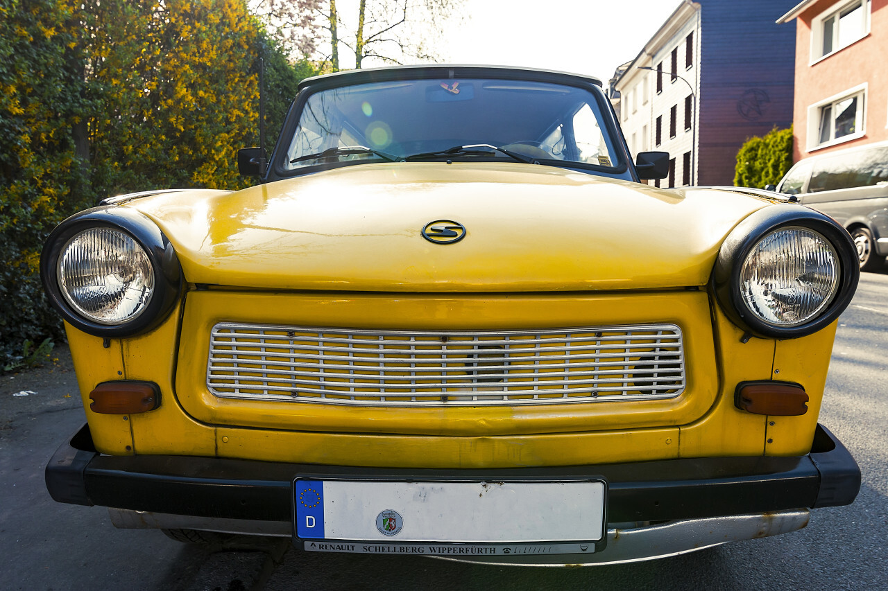 yellow trabant classic car