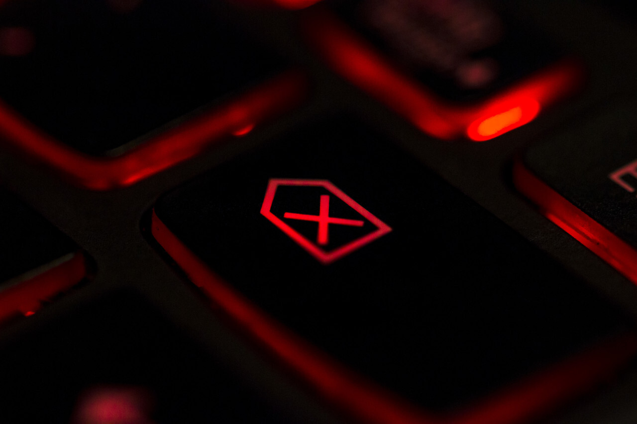 red keyboard lighting backspace