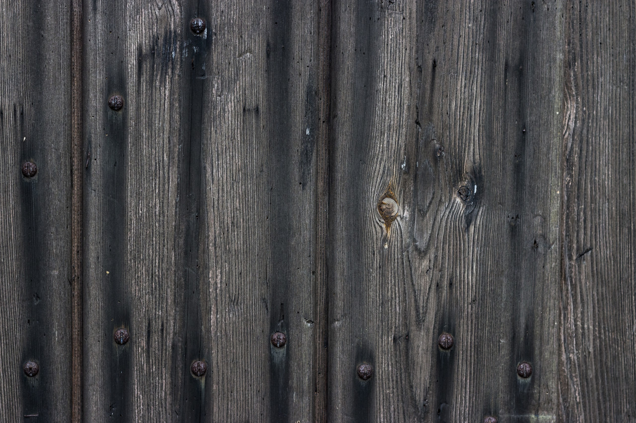 Gray wood wall background - dark rustic wood plank texture