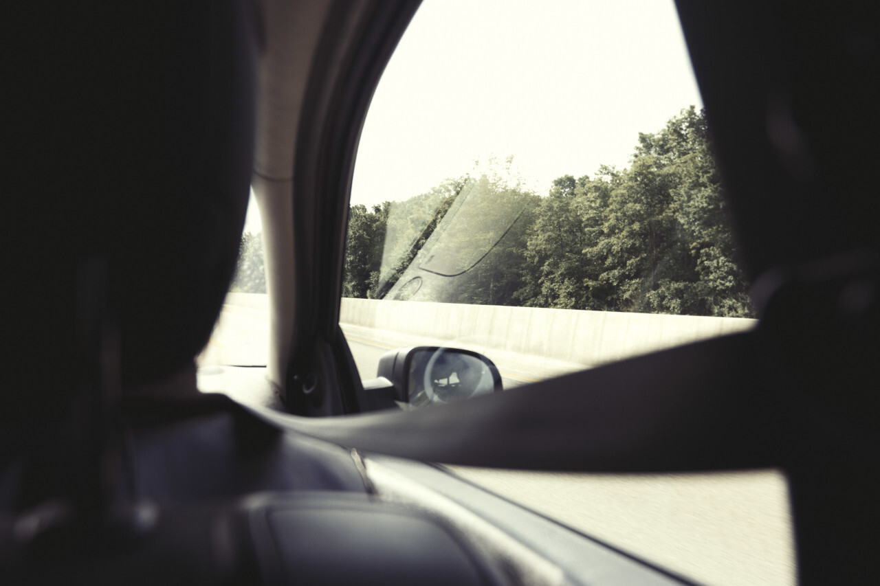 inside a moving car