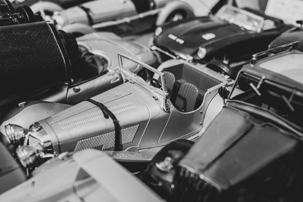 toy cars on a flea market