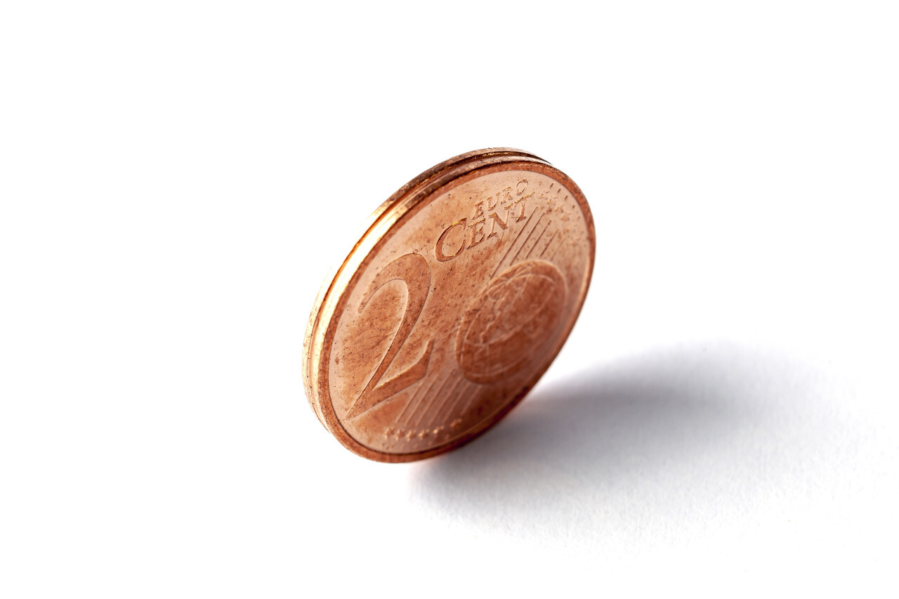 2 Euro Cents Coin isolated on white background