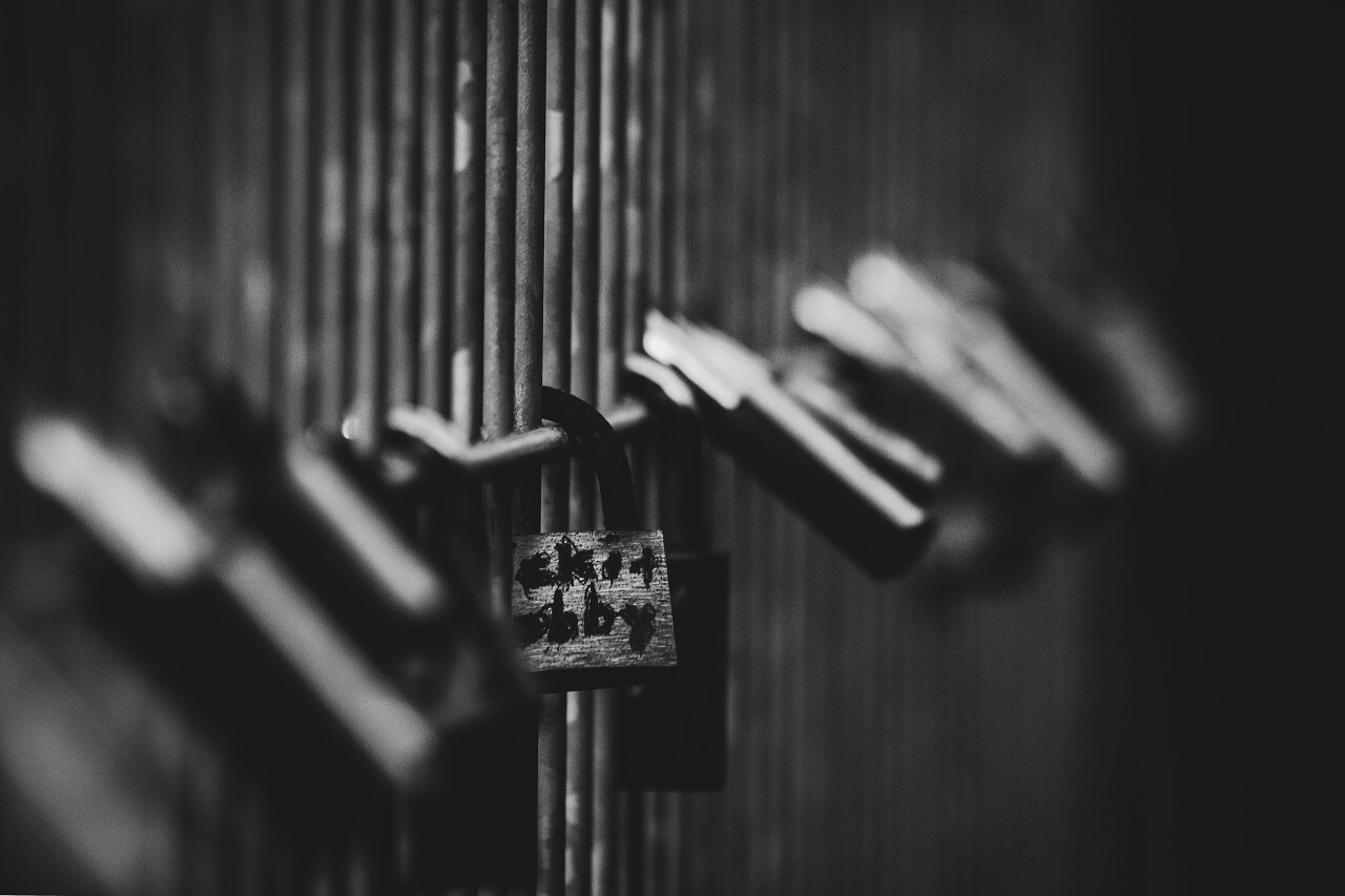 love locks black and white