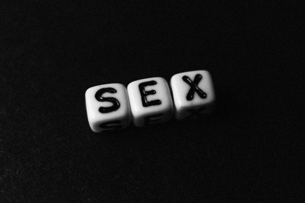 sex letters black background