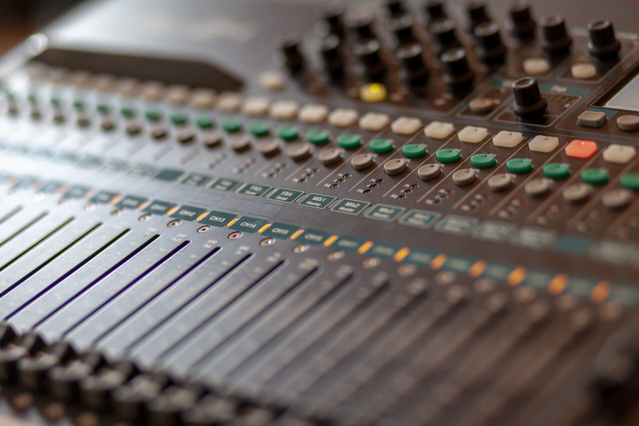 audio mixing console - music show business