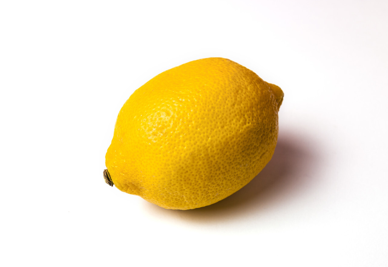 yellow lemon isolated on white background