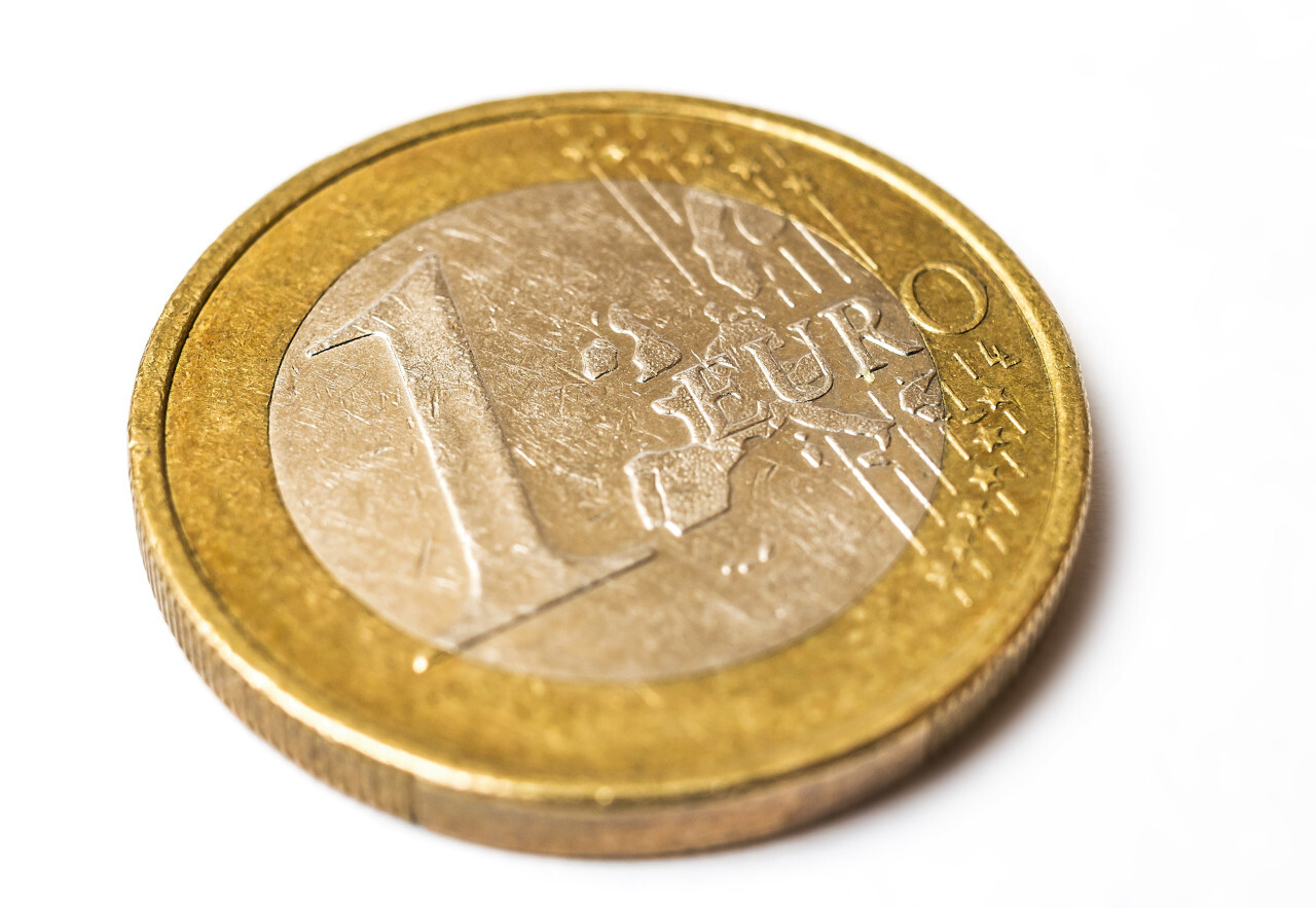 1 euro coin isolated on white background