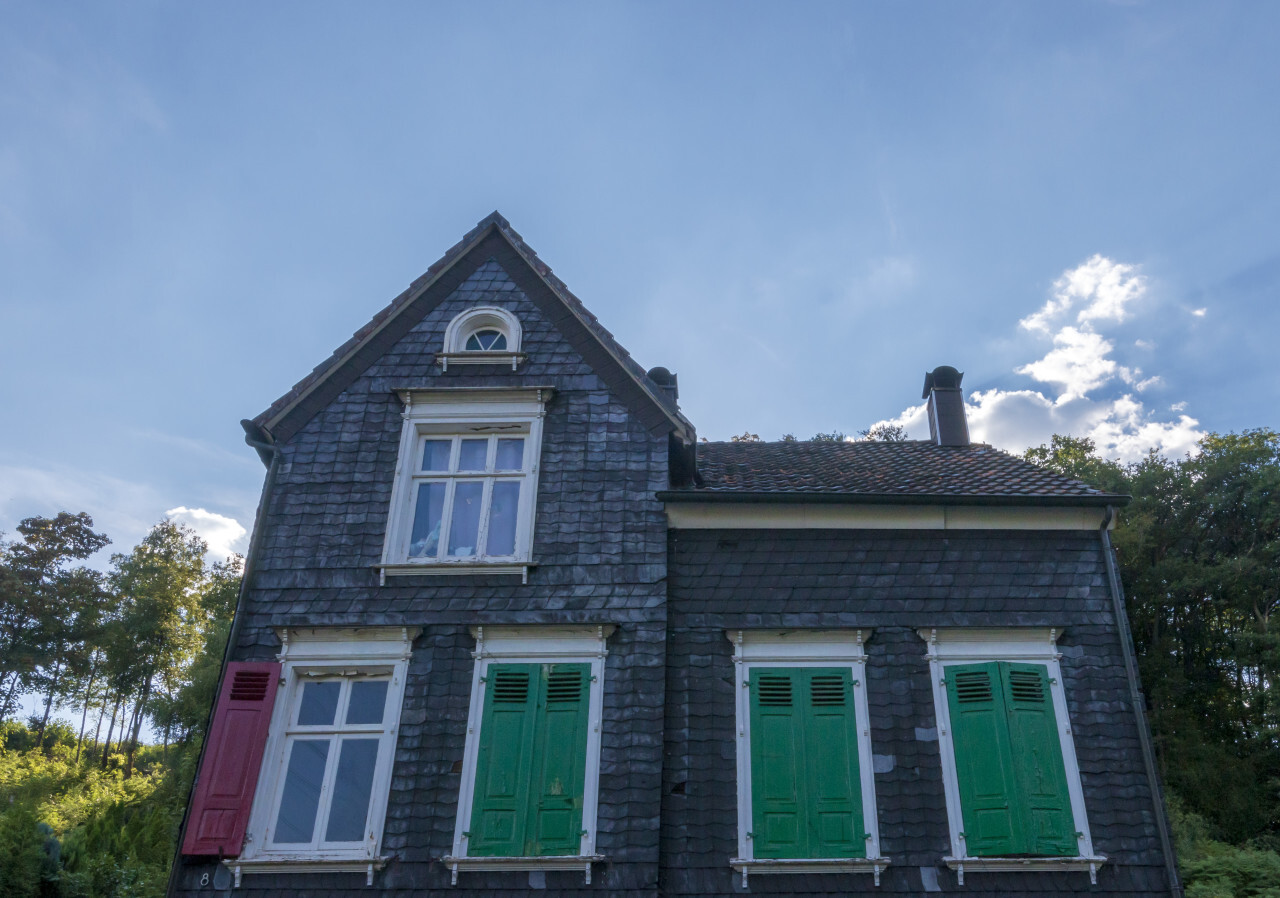 old german slate stone house