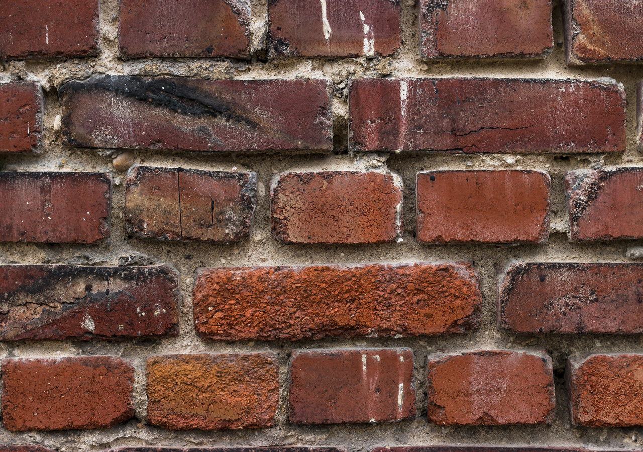 worn old red brick texture background