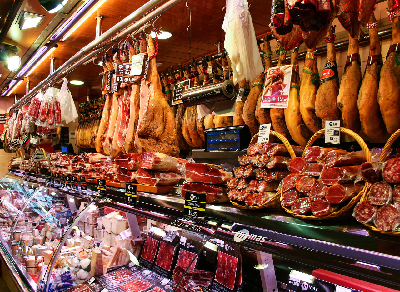 Meat Counter Barcelona Market