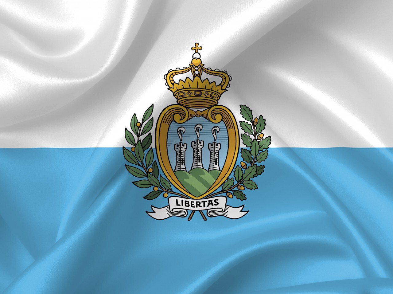 San Marino Flag Contry Symbol Close Up Illustration