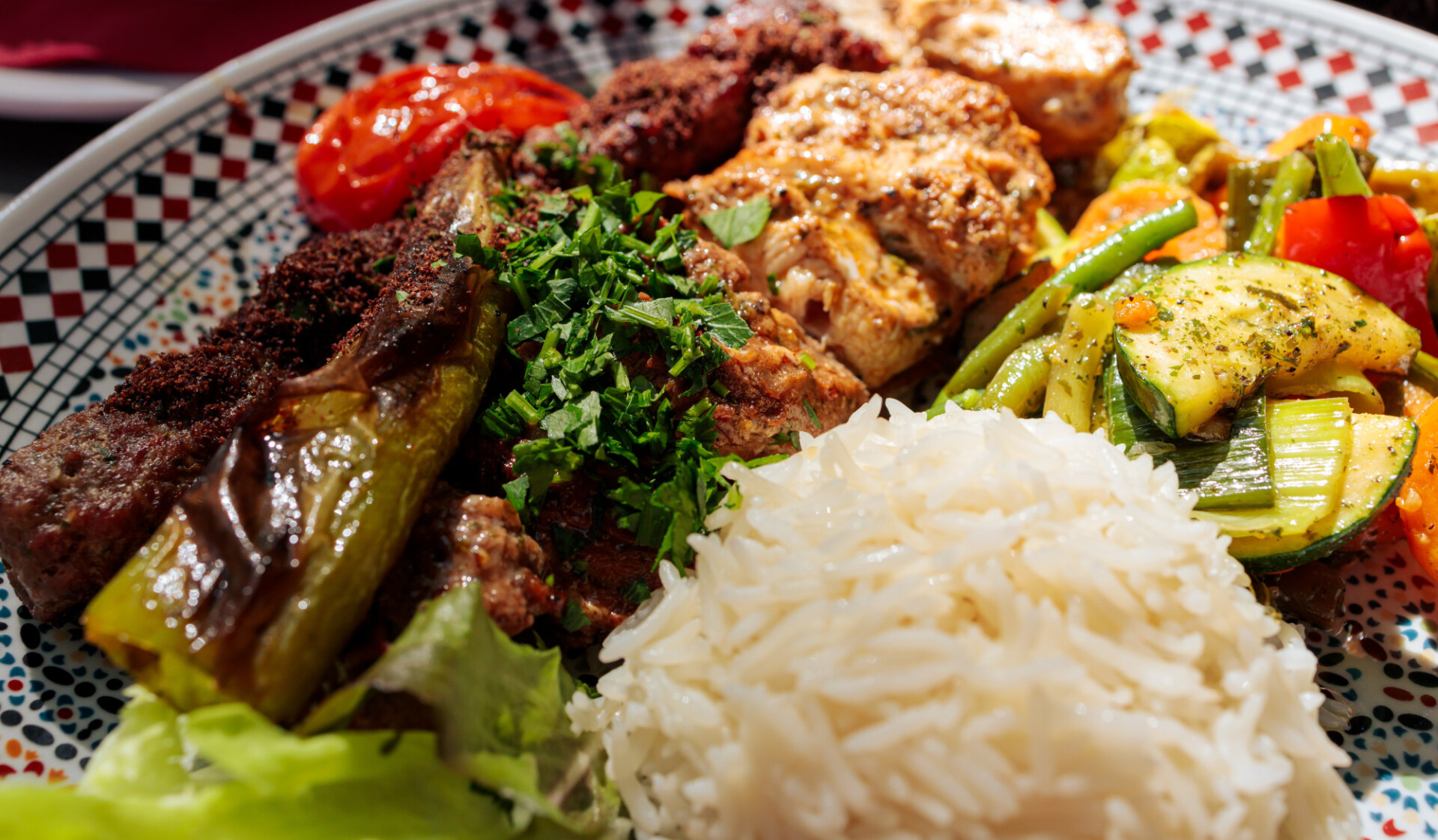 Grill plate in an arabic restaurant