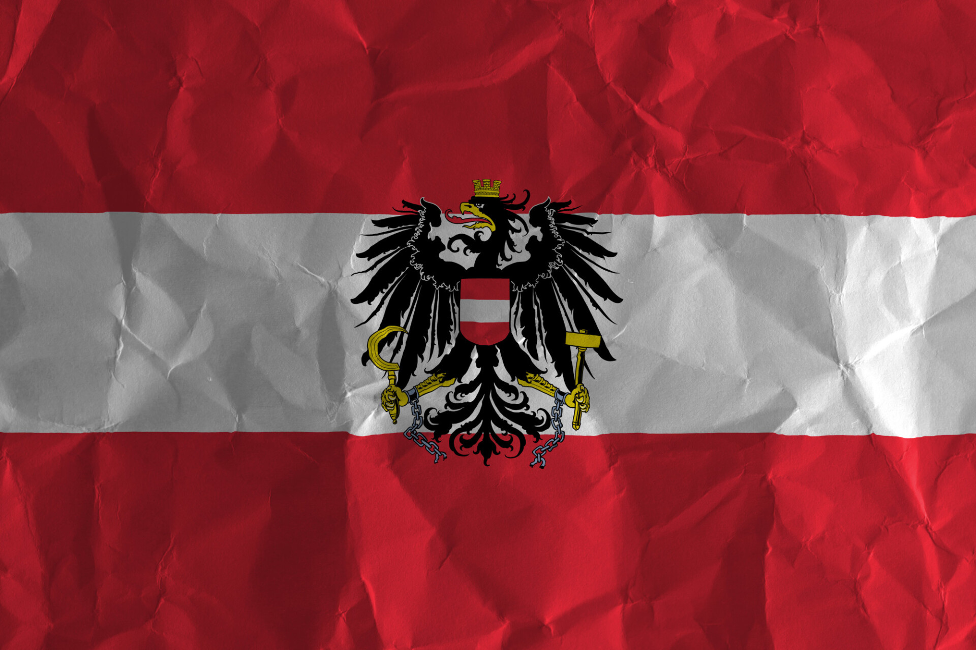 austria crumpled flag