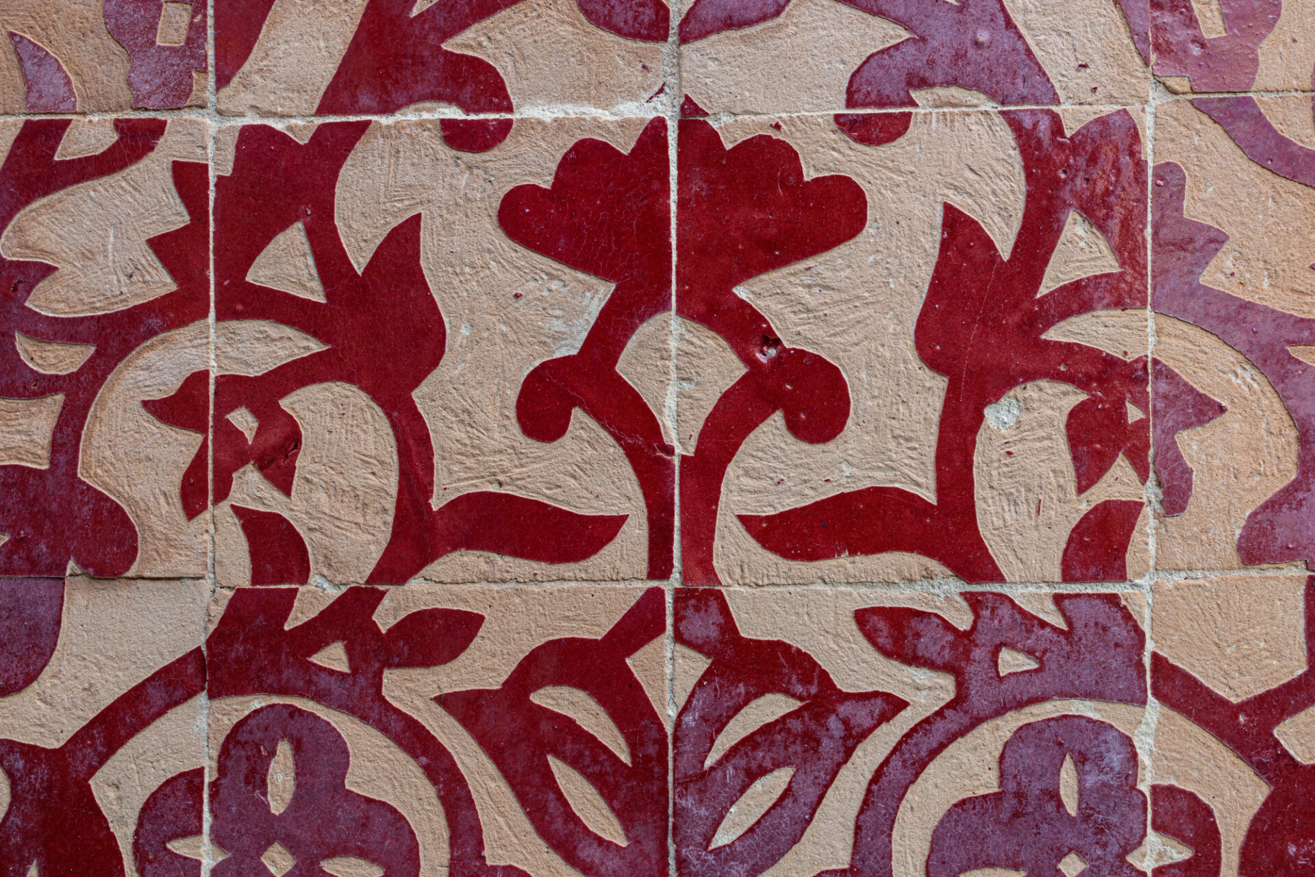 Old Red Tile Pattern Texture