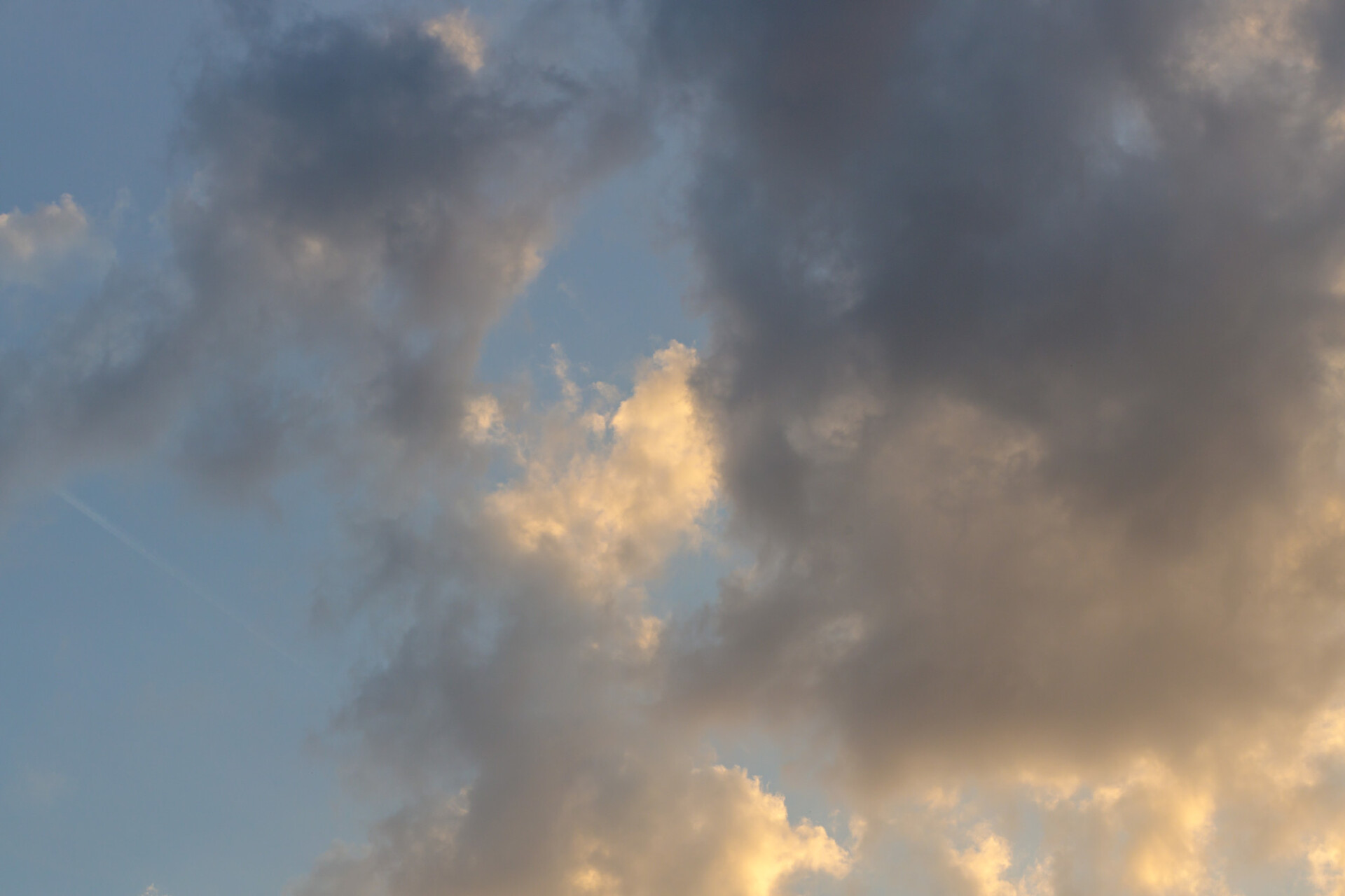 Beautiful evening sky with strong clouds