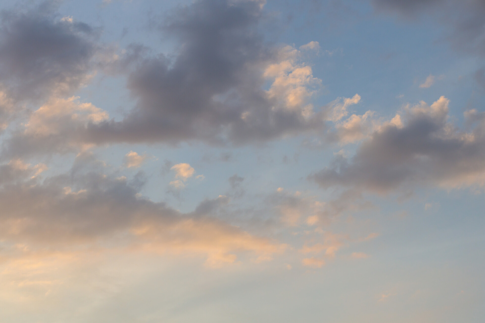 Beautiful clouds in the sky illuminated by light