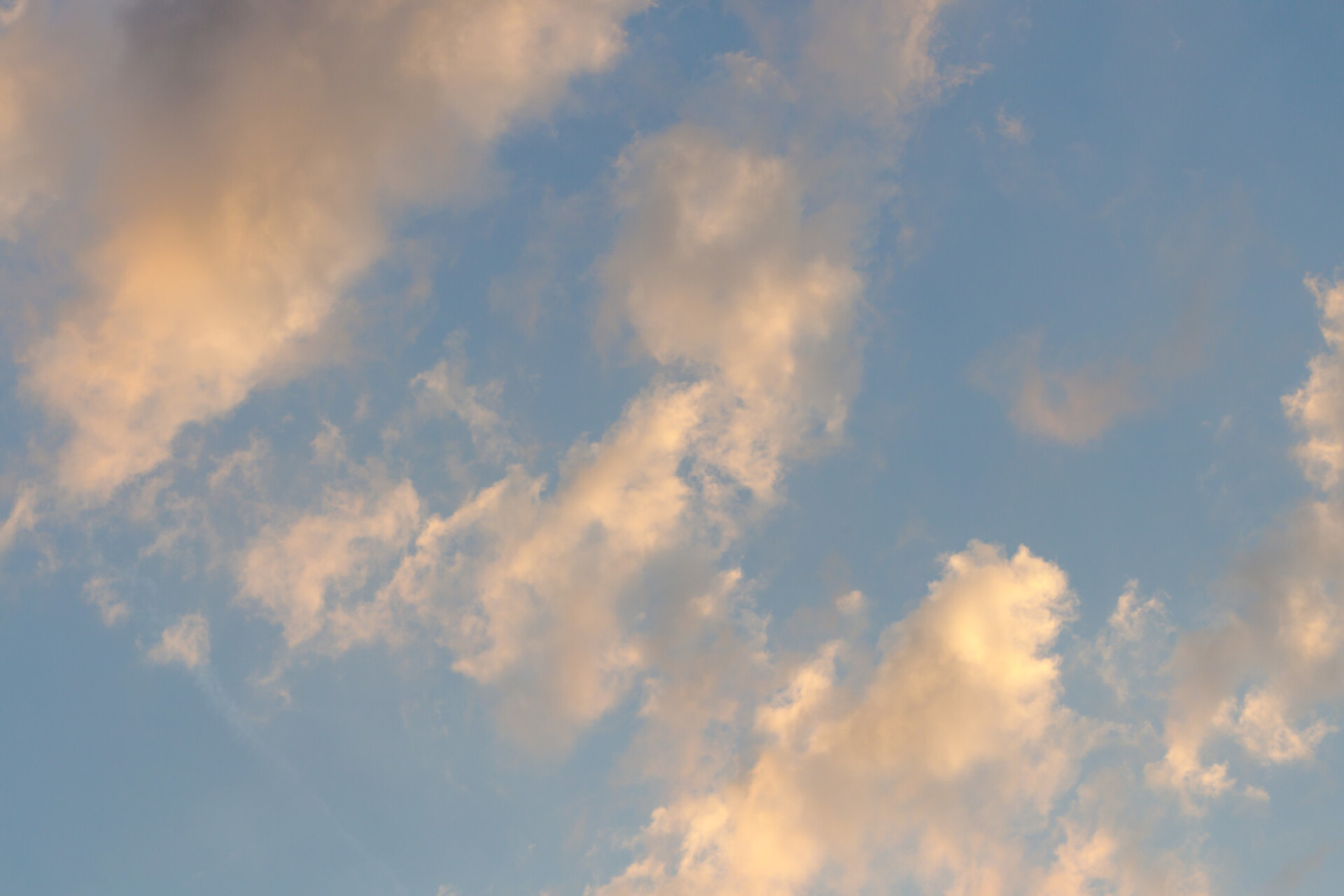 Horizontally photographed sky at evening time