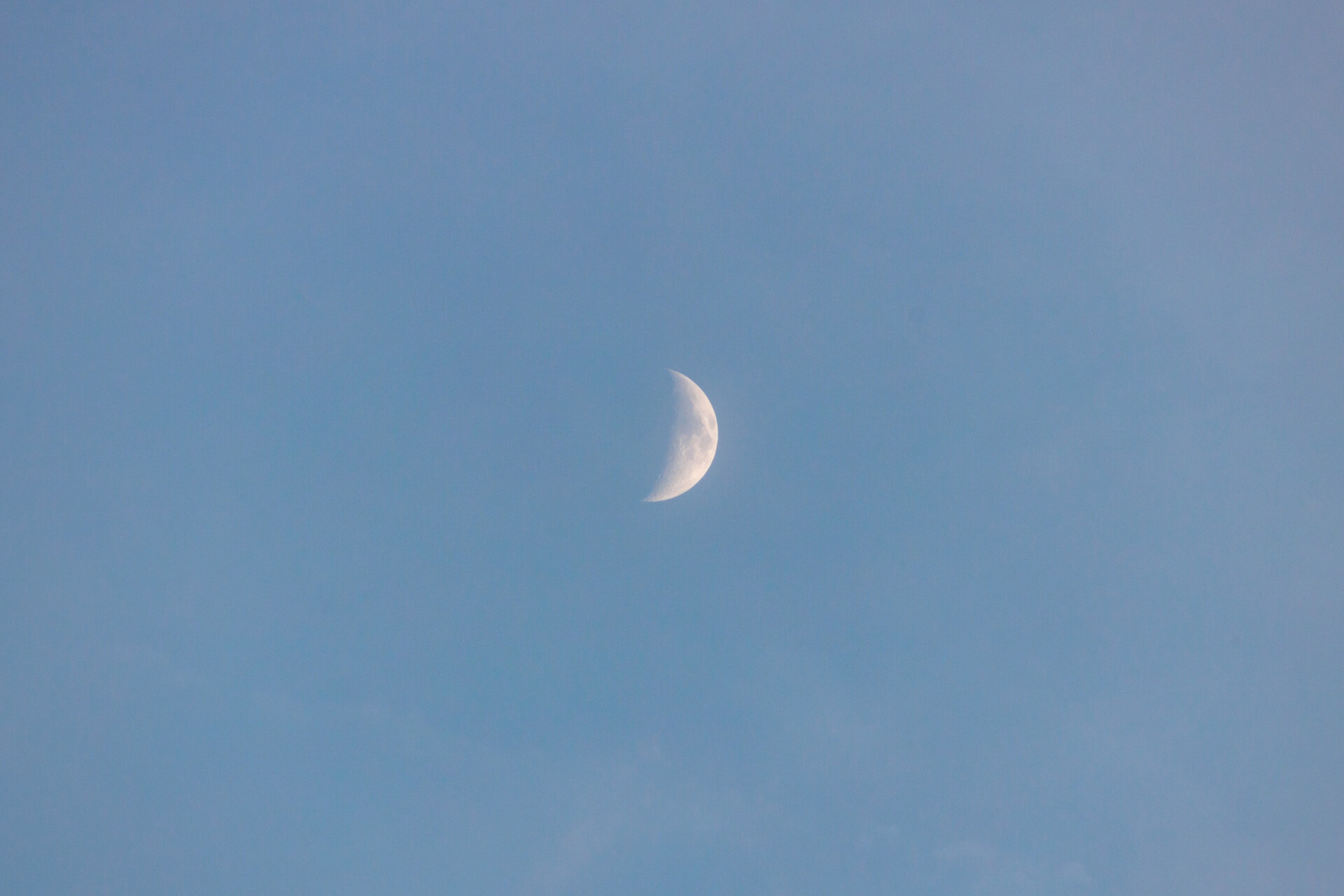 Crescent moon in the early evening