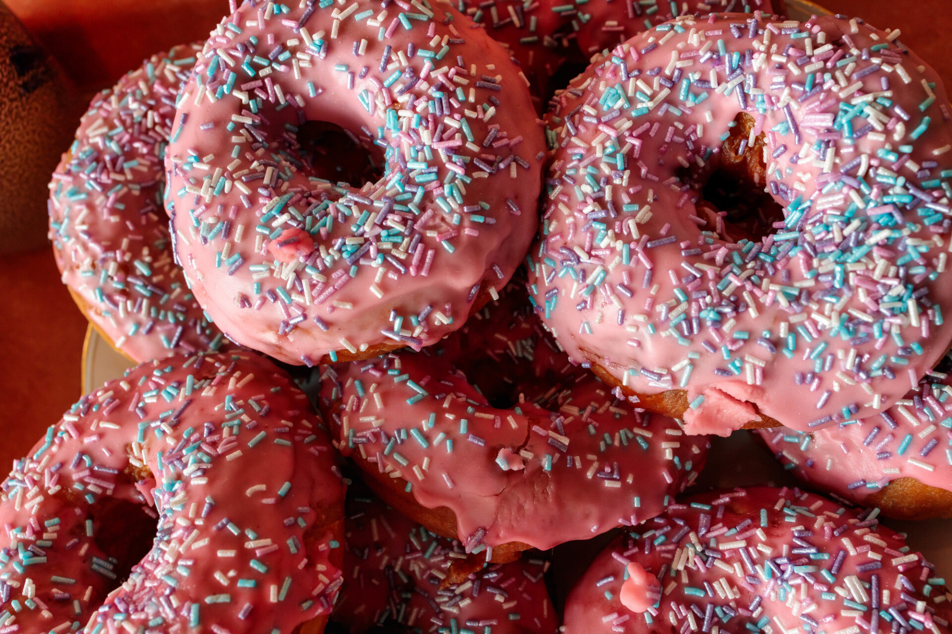 Donuts with pink icing