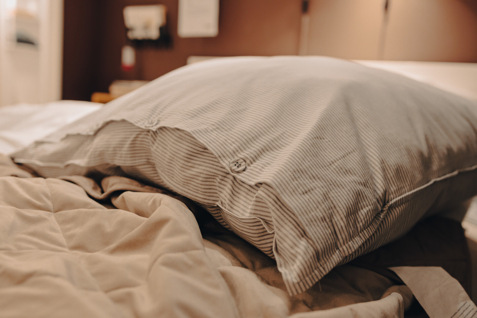 Pillow on a bed in the bedroom