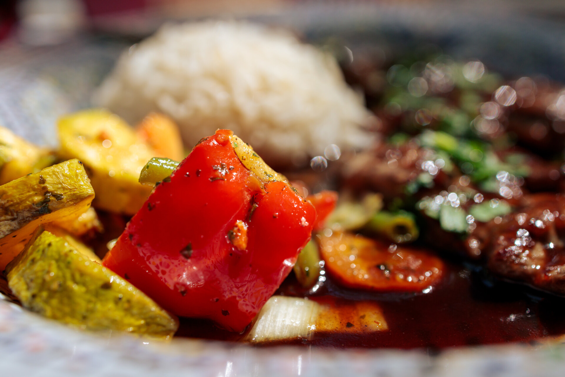 Grilled vegetables in an arabic restaurant