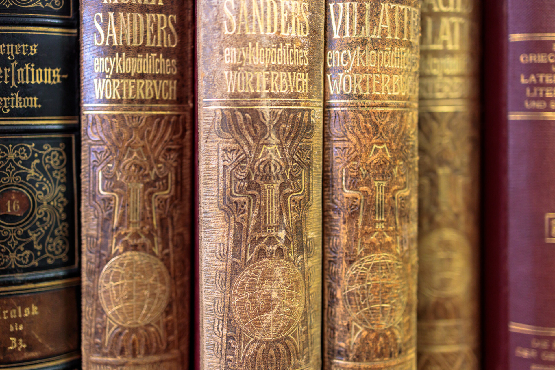 Old Antique Books Old Cover Shelf Stock Photo by