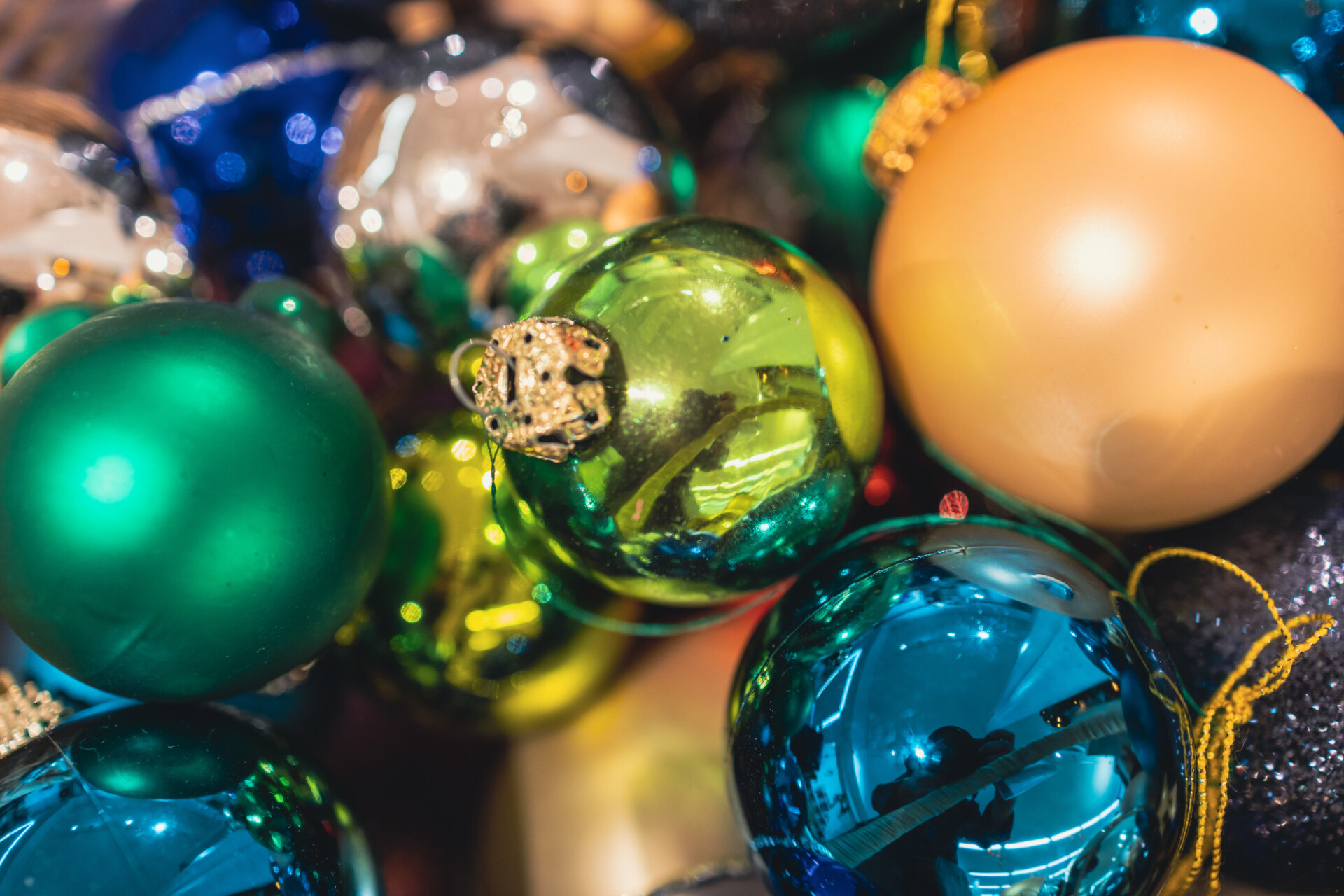 Colourful Christmas balls background