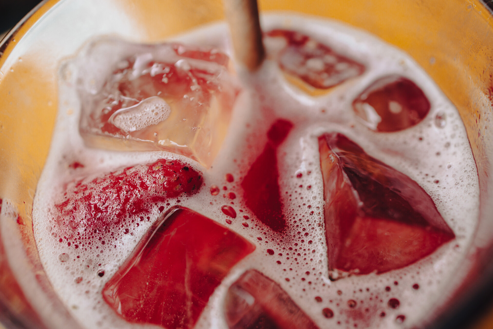 Cocktail with strawberries