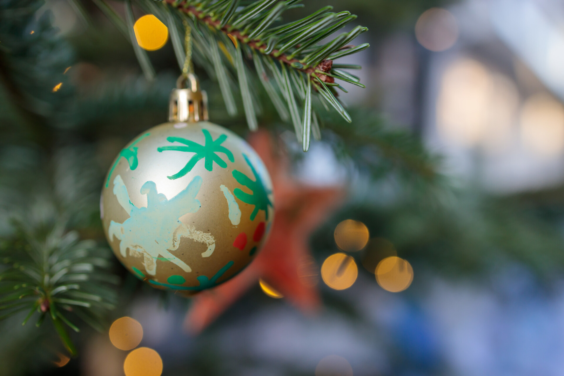 Christmas ball on Christmas tree