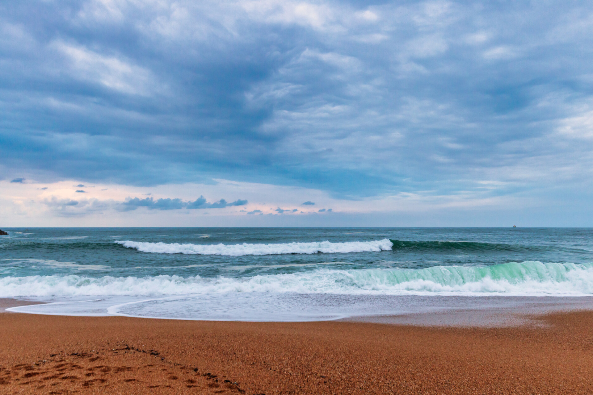 Waves on the beach in France, Bayonne