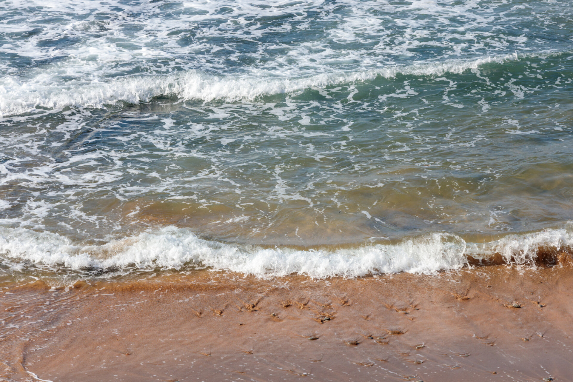 Waves on the beach in Spain